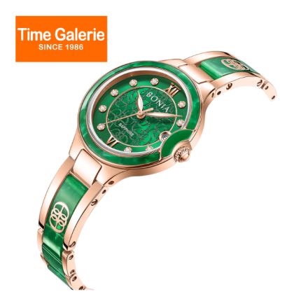 Bonia Women Elegance Green Dial Rose Gold Stainless Steel Strap BNB10860-2595 Analog Watch & Gift Set Bonia Women Elegance Green Dial Rose Gold Stainless Steel Strap BNB10860-2595 Analog Watch & Gift Set