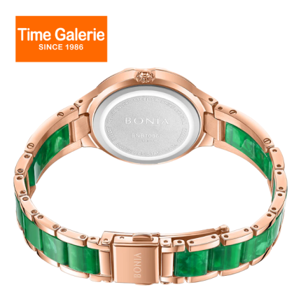 Bonia Women Elegance Green Dial Rose Gold Stainless Steel Strap BNB10860-2595 Analog Watch & Gift Set Bonia Women Elegance Green Dial Rose Gold Stainless Steel Strap BNB10860-2595 Analog Watch & Gift Set