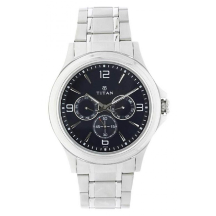Titan Quartz 1698SM02 Blue Dial Stainless Steel Strap Quartz Men's Watch Titan Quartz 1698SM02 Blue Dial Stainless Steel Strap Quartz Men's Watch