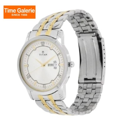 Titan Quartz 1774BM01 Silver Dial Stainless Steel Strap Quartz Men's Watch 