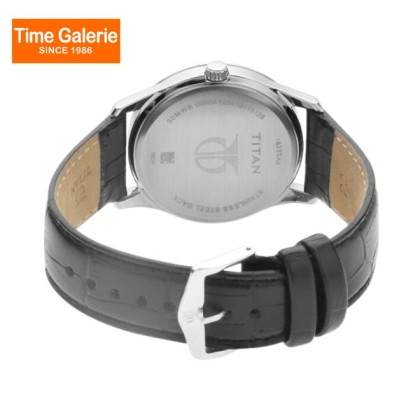 Titan Quartz 1823SL01 Blue Dial Leather Strap Men Watch 