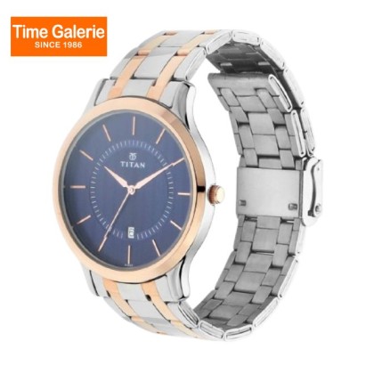 Titan Quartz 1825KM01 Blue Dial Stainless Steel Strap Quartz Men's Watch Titan Quartz 1825KM01 Blue Dial Stainless Steel Strap Quartz Men's Watch