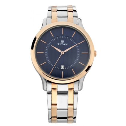 Titan Quartz 1825KM01 Blue Dial Stainless Steel Strap Quartz Men's Watch Titan Quartz 1825KM01 Blue Dial Stainless Steel Strap Quartz Men's Watch