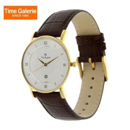 Titan Quartz 9162YL01 White Dial Leather Strap Men Watch Titan Quartz 9162YL01 White Dial Leather Strap Men Watch