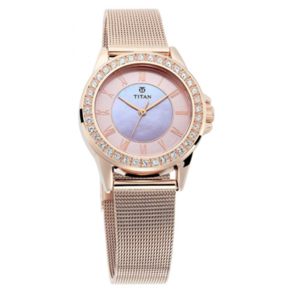 Titan Quartz 9798WM04 Pink Dial Stainless Steel Strap Women Watch Titan Quartz 9798WM04 Pink Dial Stainless Steel Strap Women Watch