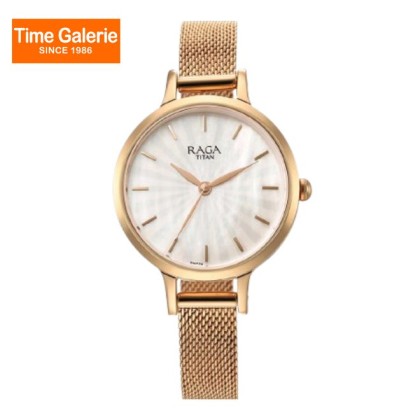 Titan Raga Power Pearls 2666WM01 Mother of Pearl Dial Metal Strap Quartz Women's Watch 