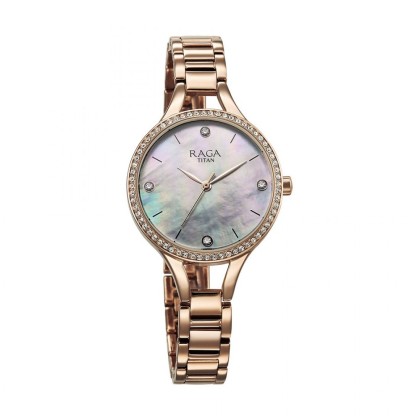 Titan Raga Showstopper 95275WM01 Mother Of Pearl Dial Stainless Steel Strap Women Watch 