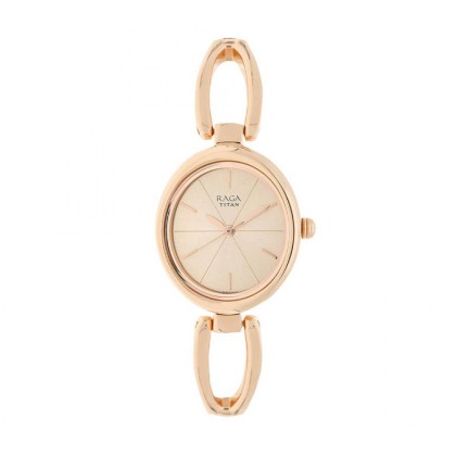 Titan Raga Viva 2579WM01 Rose Gold Dial Metal Strap Quartz Women's Watch 