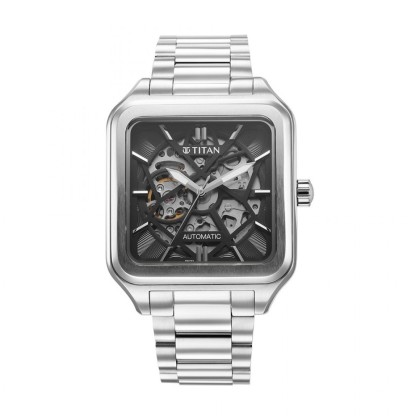 Titan Shaped Automatics 90162SM01 Black Dial Metal Strap Men's Watch Titan Shaped Automatics 90162SM01 Black Dial Metal Strap Men's Watch