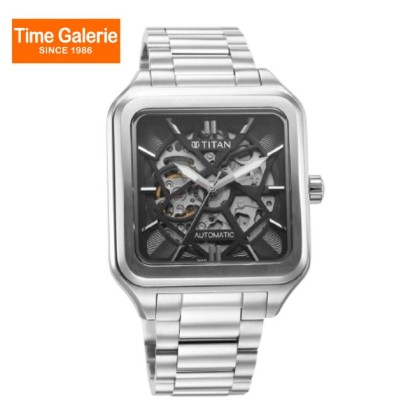 Titan Shaped Automatics 90162SM01 Black Dial Metal Strap Men's Watch Titan Shaped Automatics 90162SM01 Black Dial Metal Strap Men's Watch