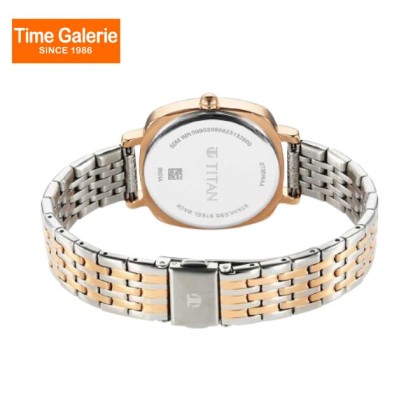 Titan Shaped Case 2730KM01 Silver Dial Metal Strap Quartz Women's Watch 