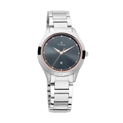 Titan Sparkle 2570SM07 Anthracite Dial Stainless Steel Strap Women Watch Titan Sparkle 2570SM07 Anthracite Dial Stainless Steel Strap Women Watch