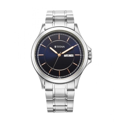 Titan Urban 1870SM04 Blue Dial Metal Strap Quartz Men's Watch Titan Urban 1870SM04 Blue Dial Metal Strap Quartz Men's Watch