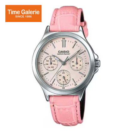 Casio General LTP-V300L-4AUDF Multifunction Pink Leather Women Watch Casio General LTP-V300L-4AUDF Multifunction Pink Leather Women Watch