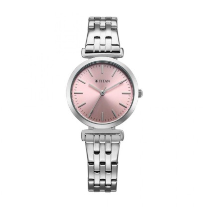 Titan Workmode 95321SM01 Pink Dial Stainless Steel Strap Quartz Women Watch Titan Workmode 95321SM01 Pink Dial Stainless Steel Strap Quartz Women Watch