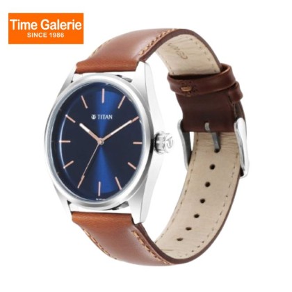 Titan Workwear 1866SL01 Blue Dial Leather Strap Quartz Men's Watch Titan Workwear 1866SL01 Blue Dial Leather Strap Quartz Men's Watch