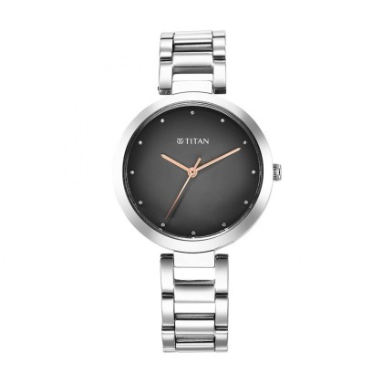 Titan Workwear 2480SM13 Black Dial Stainless Steel Strap Quartz Women's Watch Titan Workwear 2480SM13 Black Dial Stainless Steel Strap Quartz Women's Watch
