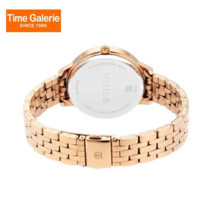 Titan Workwear 2648WM01 Rose Gold Dial Stainless Steel Strap Quartz Women's Watch Titan Workwear 2648WM01 Rose Gold Dial Stainless Steel Strap Quartz Women's Watch