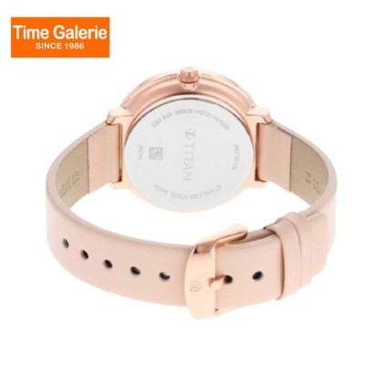 Titan Workwear 2651WL03 Rose Gold Dial Leather Strap Quartz Women's Watch 