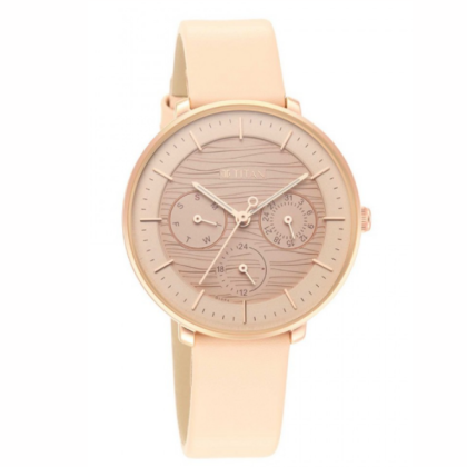 Titan Workwear 2651WL03 Rose Gold Dial Leather Strap Quartz Women's Watch 