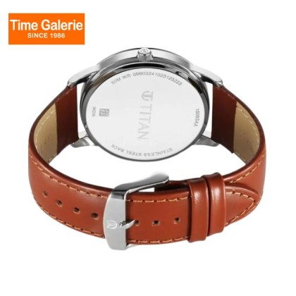 Titan Wrist Wit 1806SL12 Blue Dial Leather Strap Quartz Men Watch 