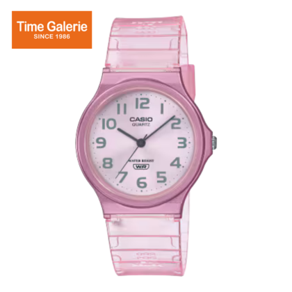 Casio General MQ-24S-4B Pink Translucent Resin Band Women Youth Watch Casio General MQ-24S-4B Pink Translucent Resin Band Women Youth Watch
