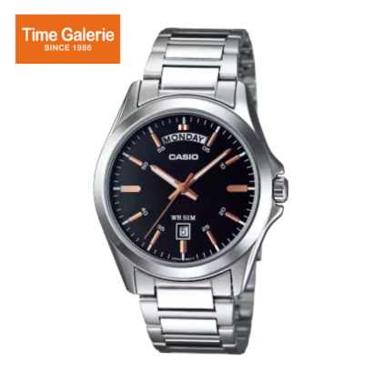 Casio General MTP-1370D-1A2VDF Black Dial Stainless Steel Strap Men Watch Casio General MTP-1370D-1A2VDF Black Dial Stainless Steel Strap Men Watch