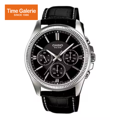 Casio General MTP-1375L-1AV Black Leather Band Men Watch Casio General MTP-1375L-1AV Black Leather Band Men Watch