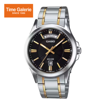 Casio General MTP-1381G-1AVDF Black Dial Two-Tone Stainless-Steel Strap Men Watch Casio General MTP-1381G-1AVDF Black Dial Two-Tone Stainless-Steel Strap Men Watch