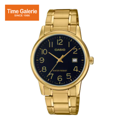 Casio General MTP-V002G-1B Gold Stainless Steel Band Men Watch