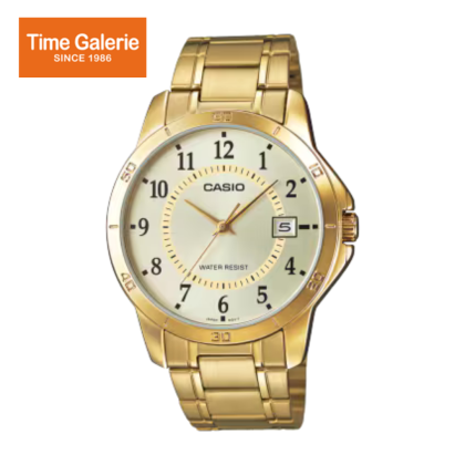 Casio General MTP-V004G-9B Gold Stainless Steel Band Men Watch Casio General MTP-V004G-9B Gold Stainless Steel Band Men Watch