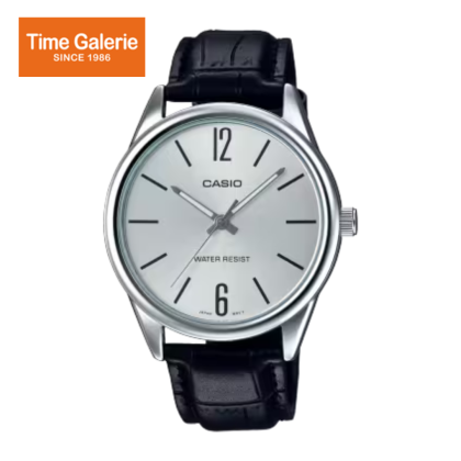 Casio General MTP-V005L-7B Black Leather Band Men Watch