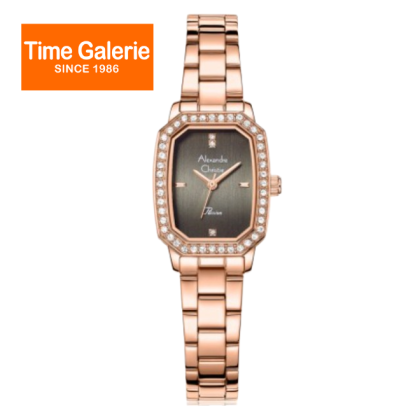 Alexandre Christie ALCW2B84LHBRGGR Grey Dial Stainless Steel Rose Gold Strap Analog Women Watch