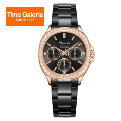 Alexandre Christie ALCW2B85BFBBRDG Black Dial Black Stainless Steel Strap Analog Women Watch Alexandre Christie ALCW2B85BFBBRDG Black Dial Black Stainless Steel Strap Analog Women Watch