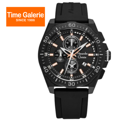 Alexandre Christie ALCW6689MCRIPBARG Black Dial Black Silicone Strap Analog Men Watch Alexandre Christie ALCW6689MCRIPBARG Black Dial Black Silicone Strap Analog Men Watch