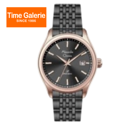 Alexandre Christie ALCW1040LDBBRBA Black Dial Stainless Steel Bracelet Women Watch