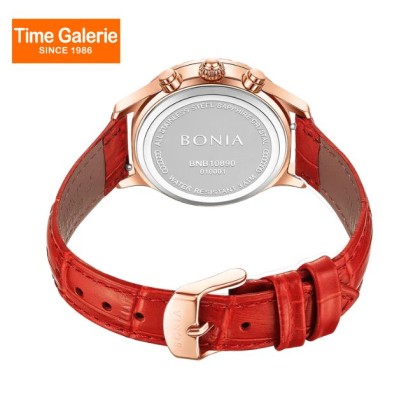 Bonia Contemporary BNB10890-2527S Red Leather Strap Women Watch Bonia Contemporary BNB10890-2527S Red Leather Strap Women Watch