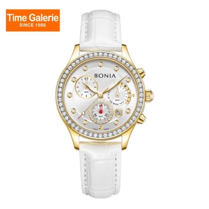 Bonia Contemporary BNB10889-2217S White Leather Strap Women Watch Bonia Contemporary BNB10889-2217S White Leather Strap Women Watch