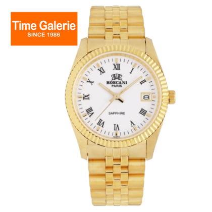 ROSCANI ROSW497516 White Dial Gold Stainless Steel Strap Analog Men Watch