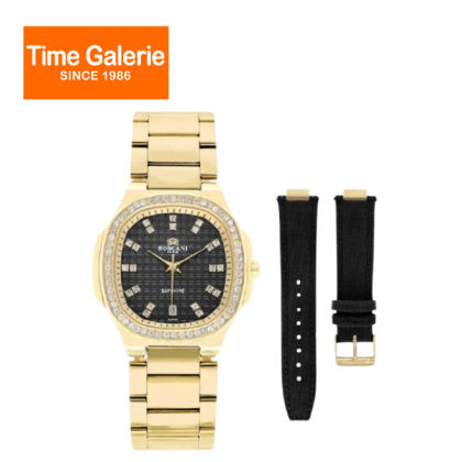 ROSCANI ROSWE675G3 36x34mm Sapphire Crystal Rounded Solid Square Stainless Steel Women Watch