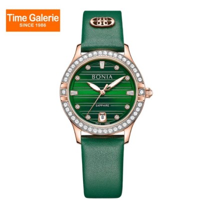 Bonia Elegance BNB10869-2597S Green Leather Strap Women Watch Bonia Elegance BNB10869-2597S Green Leather Strap Women Watch