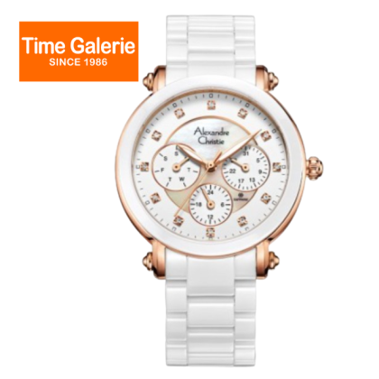 Alexandre Christie ALCW2377BFBRGSL White Stainless Steel with Ceramic Band Women Watch