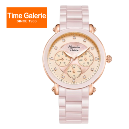 Alexandre Christie ALCW2377BFBRGPN Pink Stainless Steel with Ceramic Band Women Watch