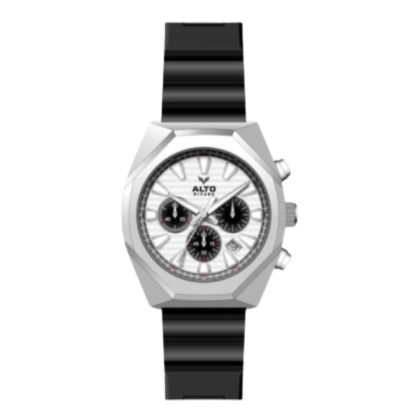 Alto ALT-EG05-SL-WE Multifunctional Analog White Dial Silicone Strap Men Watch