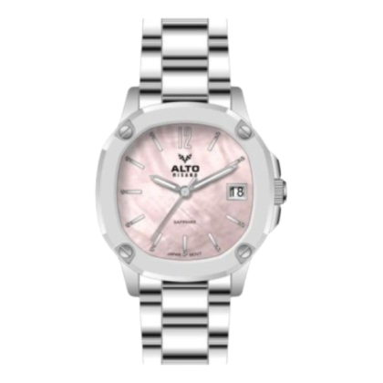 Alto ALT-EF01-SL-PK Date Function Pink Dial Color Stainless Steel Women Watch Alto ALT-EF01-SL-PK Date Function Pink Dial Color Stainless Steel Women Watch