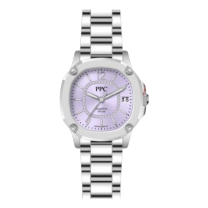 Paris Polo Club PPC-EF25-SL-PR Solid Steel Band Women Watch