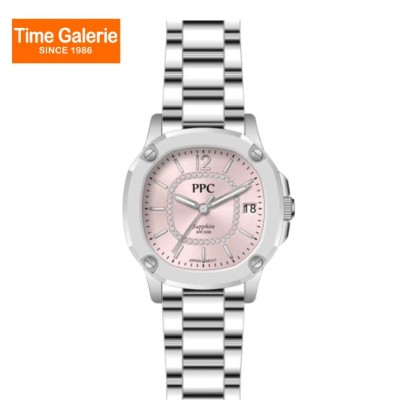 Paris Polo Club PPC-EF25-SL-PK Solid Steel Band Women Watch