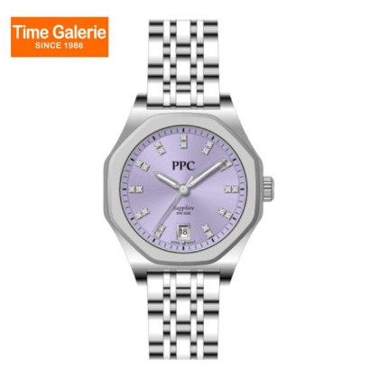 Paris Polo Club PPC-EF26-SL-PR Crystal Hour Markers Stainless Steel Women Watch