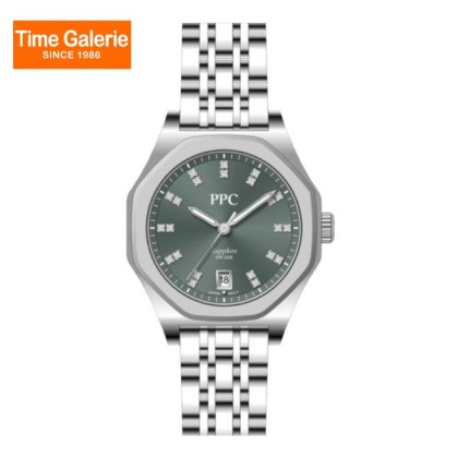 Paris Polo Club PPC-EF26-SL-GN Crystal Hour Markers Stainless Steel Women Watch Paris Polo Club PPC-EF26-SL-GN Crystal Hour Markers Stainless Steel Women Watch