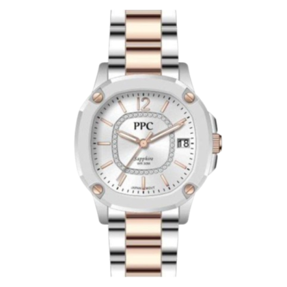 Paris Polo Club PPC-EF25-SR-WE Solid Steel Band Women Watch